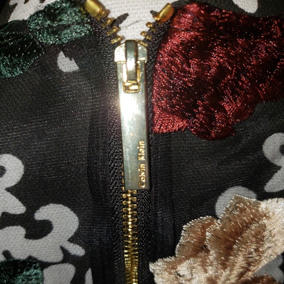 Calvin Klein Floral Embroidered Mesh Dress Sz 6 - Picture 5 of 6